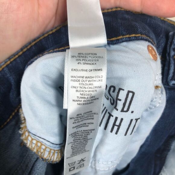 DU/ER Women's Four Way Flex High Rise Skinny Jeans Dark Wash Size 29x28 - Picture 8 of 8